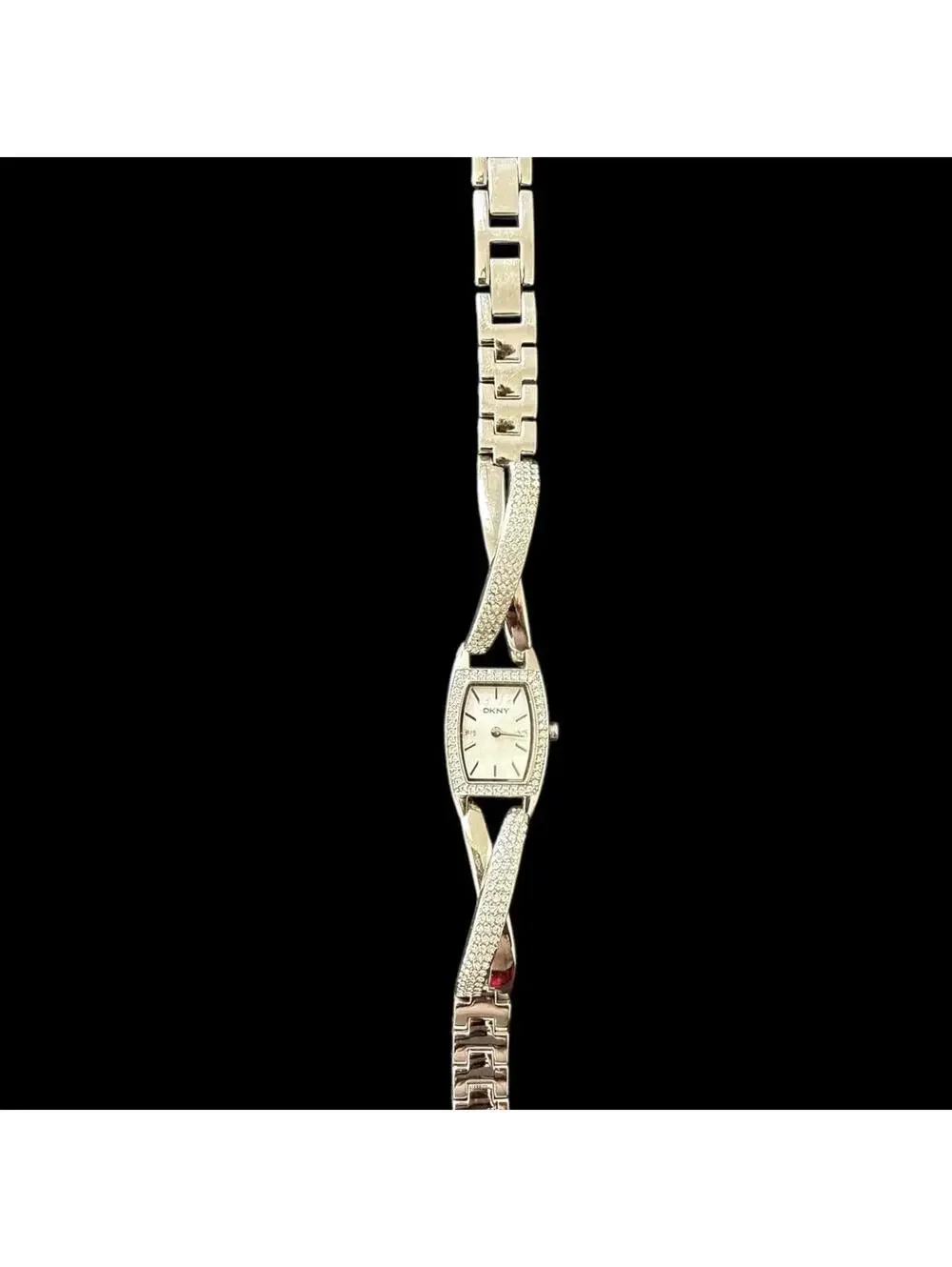 DKNY Silver Tone Crystal Accent Women's Bracelet Watch